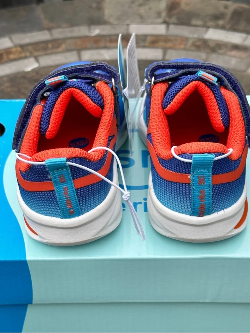 Stride Rite Little Kids Light Up Sneakers (Blue / Orange) - Toddler Youth 5K NEW